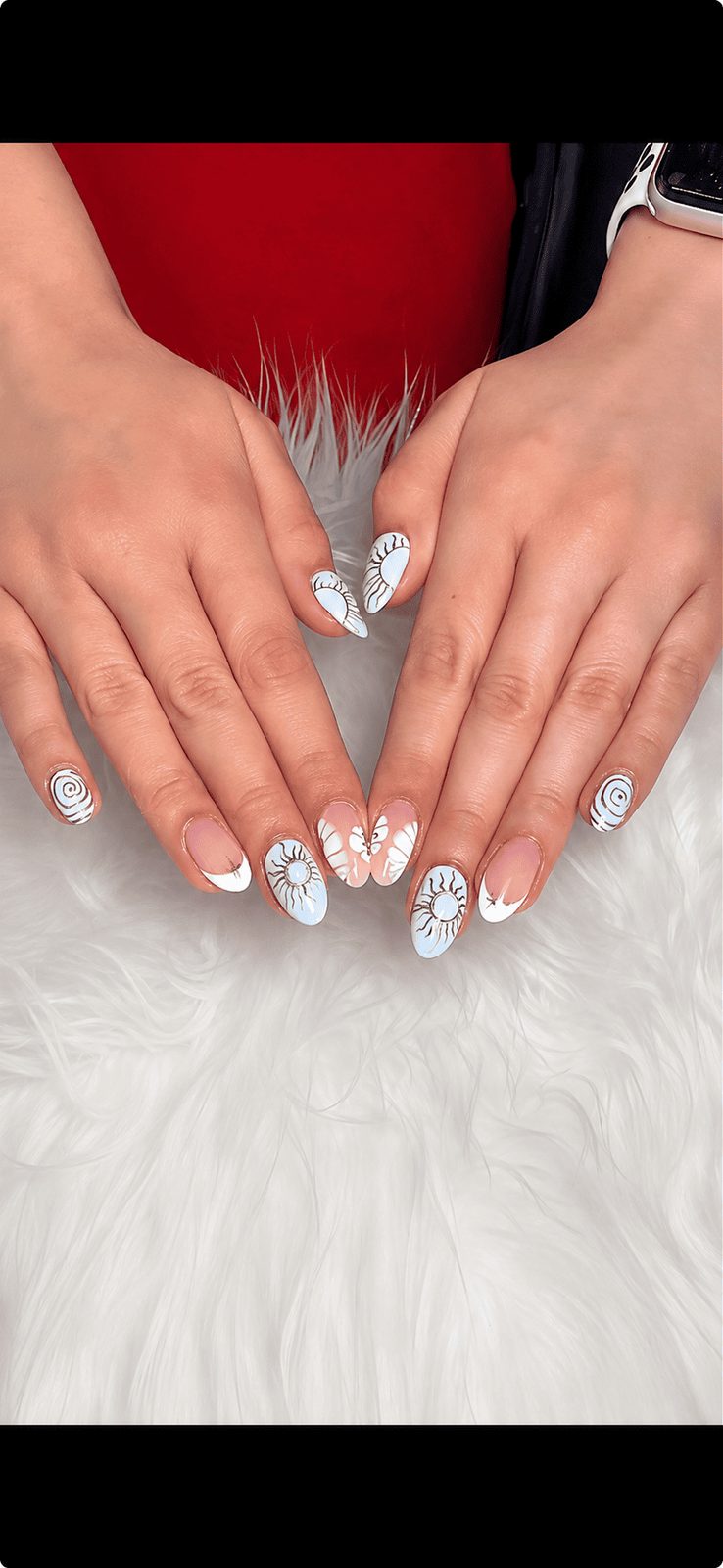 Classic red short nails at Q Nails Calgary Trail nail salon Edmonton