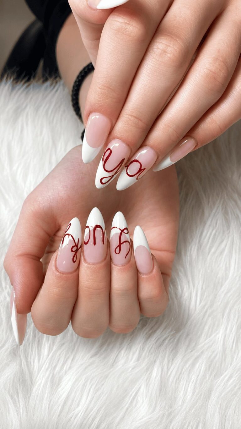 Soft nude nail design at Q Nails Calgary Trail nail salon Edmonton